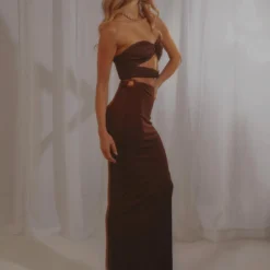 Linda Maxi Skirt - Choc Brown