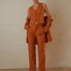 Tess Suit Vest - Terracotta