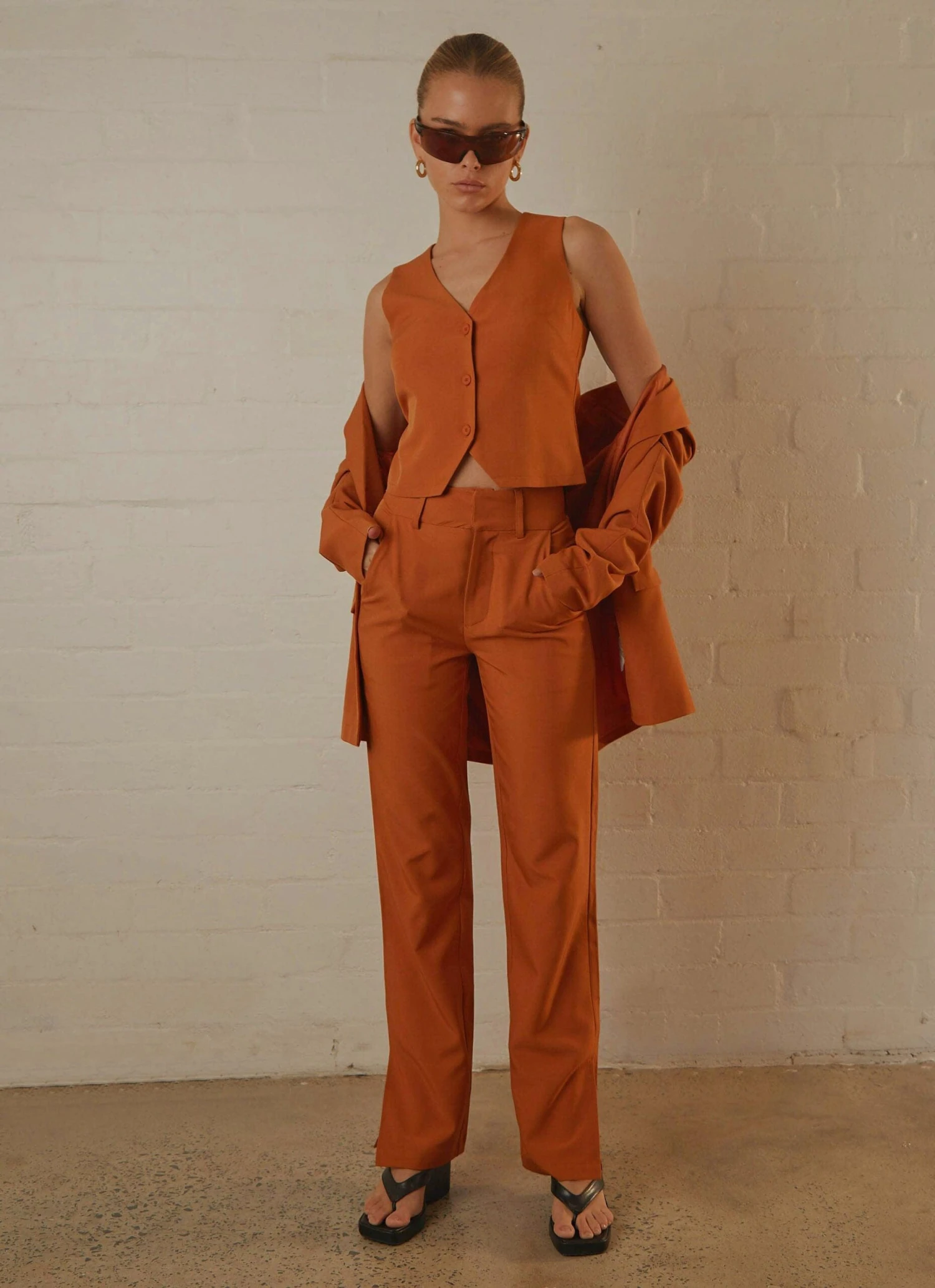 Tess Suit Vest - Terracotta 1 Tess Suit Vest - Terracotta