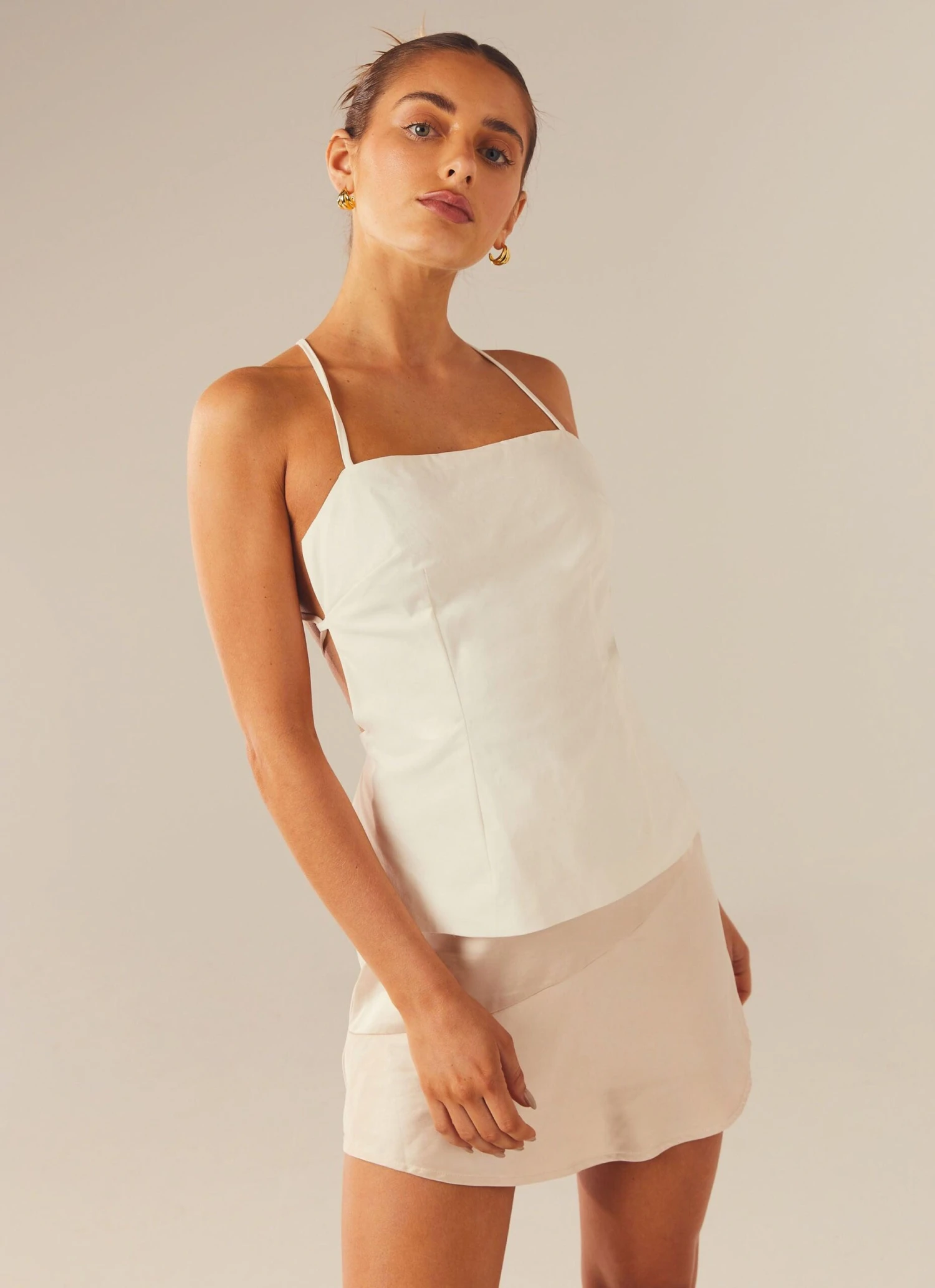 Keep My Cool Mini Skirt - Champagne 5 Keep My Cool Mini Skirt - Champagne - Image 5