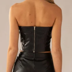 Run The Show PU Bustier Top - Black -Stylo Craze Sales Store 0a281e6c18bd4992a7ab0bc2f1668b85