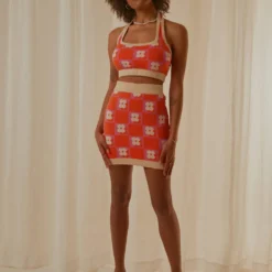 Flower Market Knit Mini Skirt - Orange Mod Floral -Stylo Craze Sales Store 0b62f3970c314b6c97264f175899a290 scaled