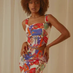 Pastel Skies Bustier Top - Stamp Travels