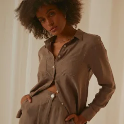 Gia Cupro Shirt - Ash