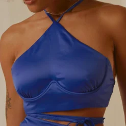 Driving Force Crop Top - Cobalt