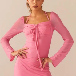 Make A Move Mesh Mini Dress - Amplify Pink