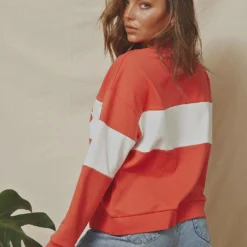 Logo Split Sweater - Faded Red -Stylo Craze Sales Store 1d840d50824f4ce3acefb50995fcb027