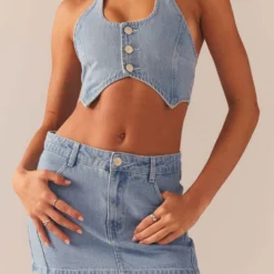 Giddy Up Denim Mini Skirt - Subdued Blue -Stylo Craze Sales Store 1df05679db1844ee8035c9b3ab16458d scaled