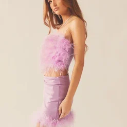 The Night Is Ours Feather Crop - Lilac Love -Stylo Craze Sales Store 1e008a5c5de5418b9a45f7b3424addbb