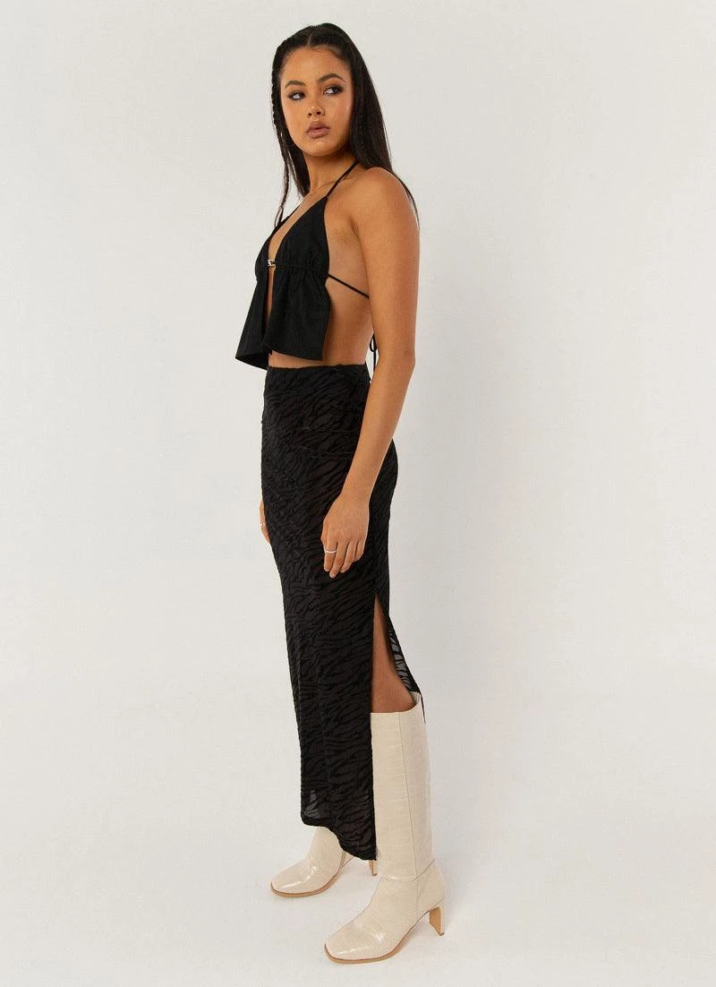 Work It Out Midi Skirt - Burnout Black 4 Work It Out Midi Skirt - Burnout Black - Image 4