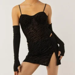 Put Me First Bodysuit - Burnout Black