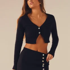 Roselle Knit Crop Cardigan - Black -Stylo Craze Sales Store 2b8b2683148f4f1ba3ec86773f544240 scaled