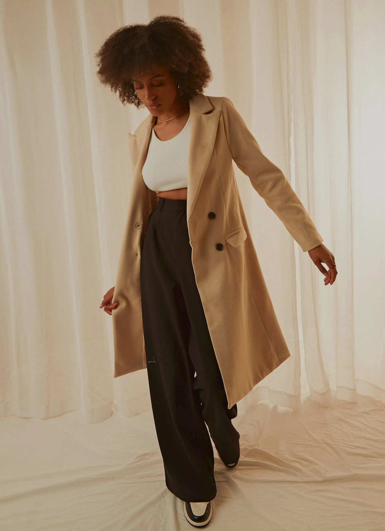 Drew Trench Coat - Beige 2 Drew Trench Coat - Beige - Image 2