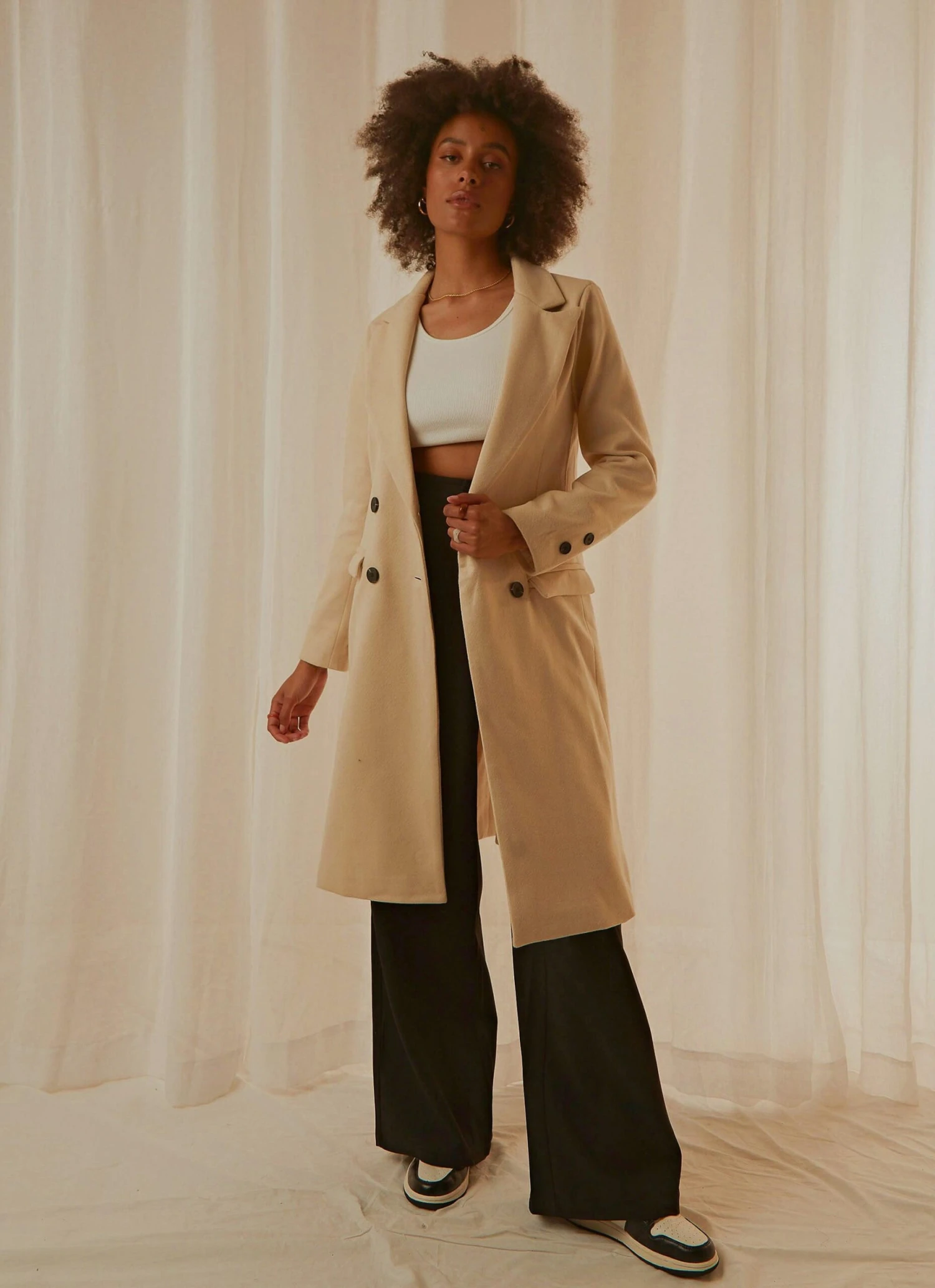Drew Trench Coat - Beige 1 Drew Trench Coat - Beige