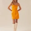 Cool And Calm PU Dress - Orange