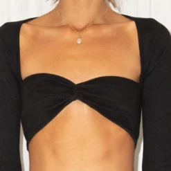 First Class Organic Cotton Rib Crop Top - Black -Stylo Craze Sales Store 35a4b3533fdd463bbc2eadaf20c08b73