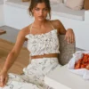 Mercato Linen Crop Top - Aperitivo