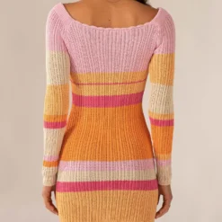 Love Bird Crochet Mini Dress - Sunset Stripe -Stylo Craze Sales Store 36eba4b235cc432ca1dcc495f011e7a4