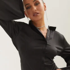 Draped In Bliss Satin Shirt Dress - Shadow -Stylo Craze Sales Store 37df2827b36e4d8db599e851360ec346 scaled