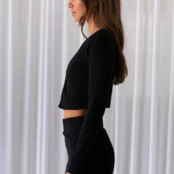 Madam Organic Cotton Rib LS Top - Black -Stylo Craze Sales Store 39107eca38da4ff79e29676a8078b55c