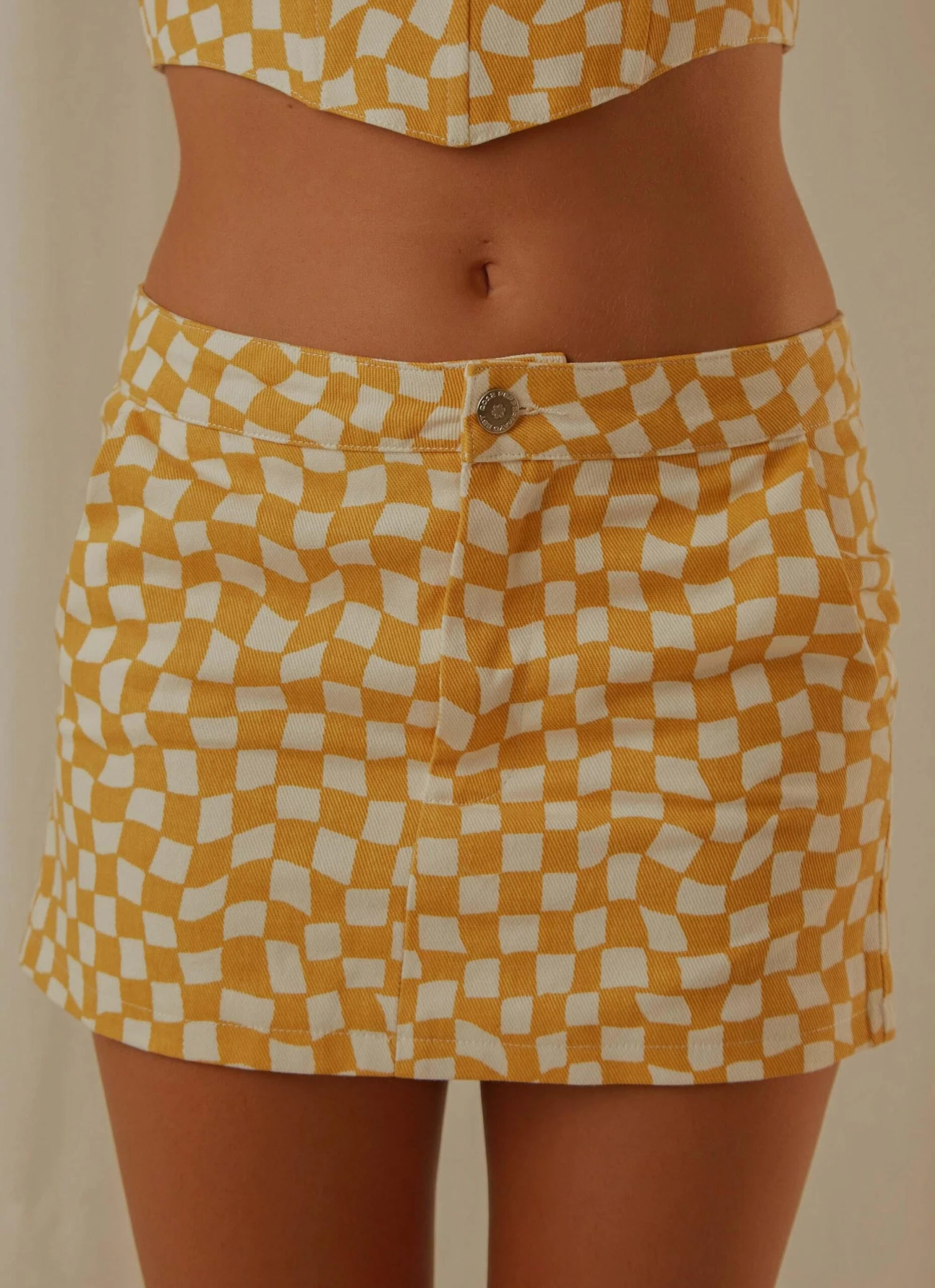 Luisa Mini Skirt - Yellow Check 4 Luisa Mini Skirt - Yellow Check - Image 4