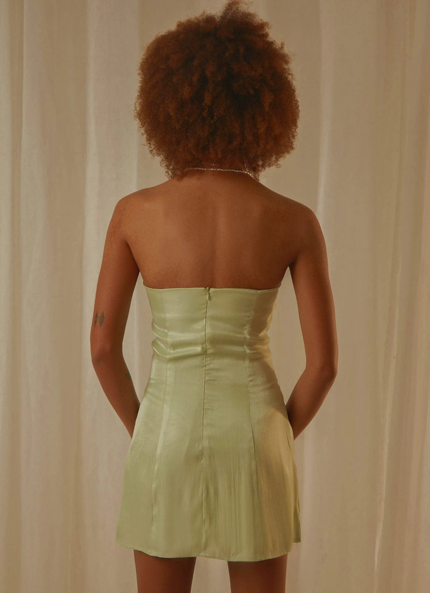 Ivy Vine Mini Dress - Sage Shimmer 6 Ivy Vine Mini Dress - Sage Shimmer - Image 6