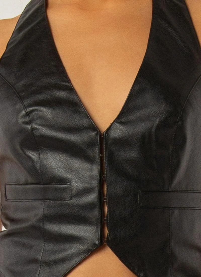 Music Muse Vest Top - Black PU 6 Music Muse Vest Top - Black PU - Image 6