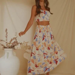 Lost Palms Maxi Skirt - Abstract Resort