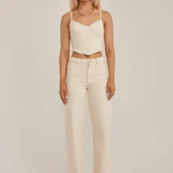 Sundown Vibes Drill Bustier - Ivory -Stylo Craze Sales Store 47d309a690ad4ce090146268134f1456 scaled