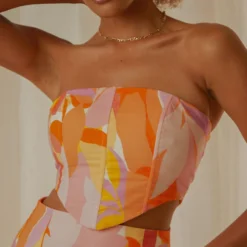 Creative Culture Linen Bustier Top - Paloma