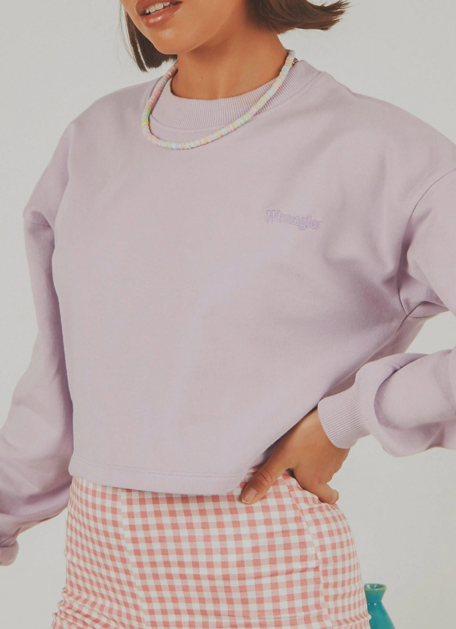 Wrangler Darling Crop Sweat - Misty Lilac 3 Wrangler Darling Crop Sweat - Misty Lilac - Image 3
