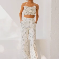 Mercato Linen Crop Top - Aperitivo -Stylo Craze Sales Store 49943d4c0e914b1688f90623933a2a82