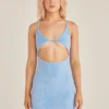 Poolside Story Terry Mini Dress - Azure