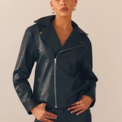 In My Natural Element PU Jacket - Dark Forest