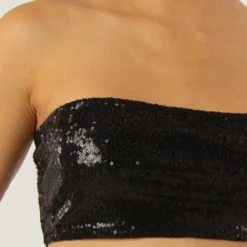 Emma Sequin Bustier - Black -Stylo Craze Sales Store 50300bfa9a3a42838eecad506efbbf2d