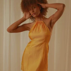 Love Lessons Mini Dress - Mango Shimmer