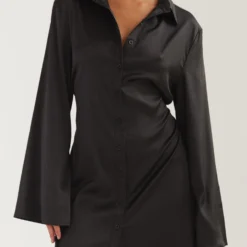 Draped In Bliss Satin Shirt Dress - Shadow -Stylo Craze Sales Store 52975783028d4b759e7047a5bcfbde02 scaled