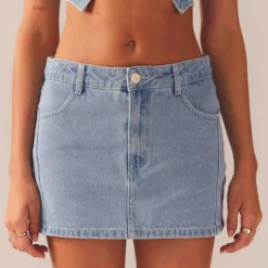 Giddy Up Denim Mini Skirt - Subdued Blue -Stylo Craze Sales Store 534fc365f7d8482fbf1689760675f1b4 scaled