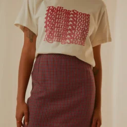 Afends Highland Check Mini Skirt - Red