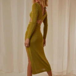 Heart Of Glass Midi Skirt - Green