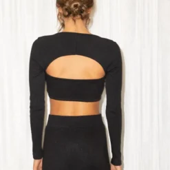 First Class Organic Cotton Rib Crop Top - Black -Stylo Craze Sales Store 58e0a606dd5b4f8d9dcc5f544cef8d5a