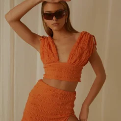 My Type Ruched Mini Skirt - Papaya