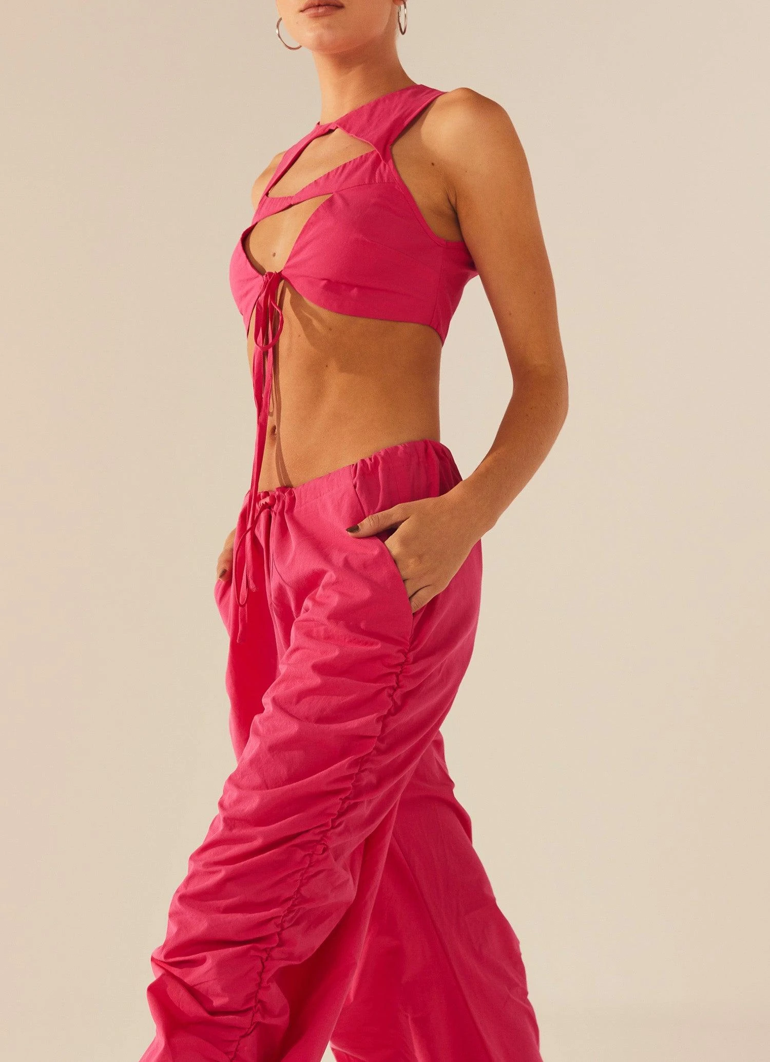 Next In Line Crop Top - Fluorescent Pink 5 Next In Line Crop Top - Fluorescent Pink - Image 5