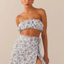 Longing For Less Mini Wrap Skirt - Daisy Chain