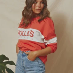 Logo Split Sweater - Faded Red -Stylo Craze Sales Store 624d4cbd2efb45dfac3fb95f7e48cfdb