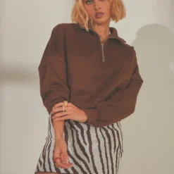 Naya Quarter Zip Jumper - Choc Brown -Stylo Craze Sales Store 62d5ab6c9baa480ea75567b0e3ceb149 scaled