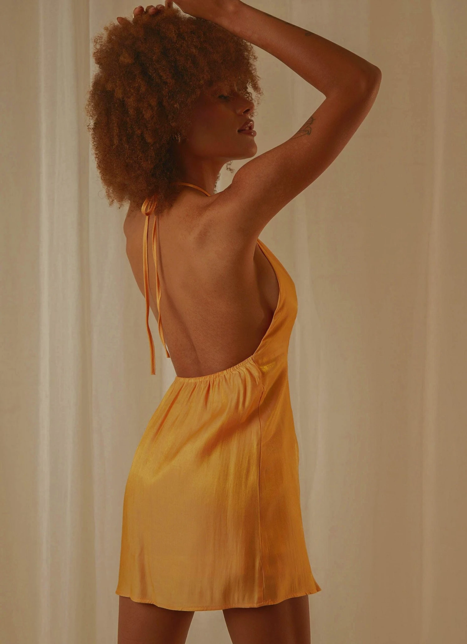 Love Lessons Mini Dress - Mango Shimmer 5 Love Lessons Mini Dress - Mango Shimmer - Image 5