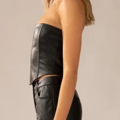 Run The Show PU Bustier Top - Black -Stylo Craze Sales Store 66f27e58607a43b0a0ee6dce426d8527