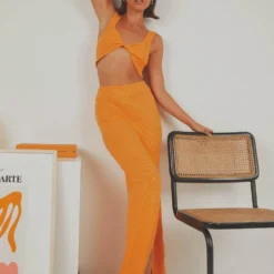 Soraya Midi Skirt - Orange