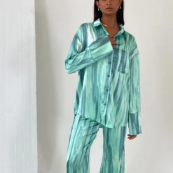 4TH & RECKLESS Norma Shirt - Green Dye Print